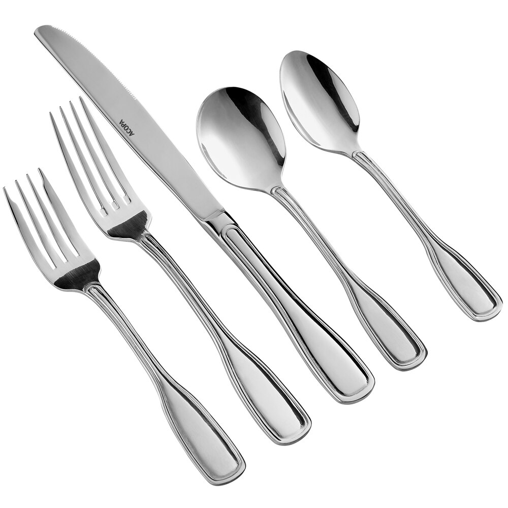 Acopa Scottdale 18/8 Stainless Steel Extra Heavy Weight Flatware Set