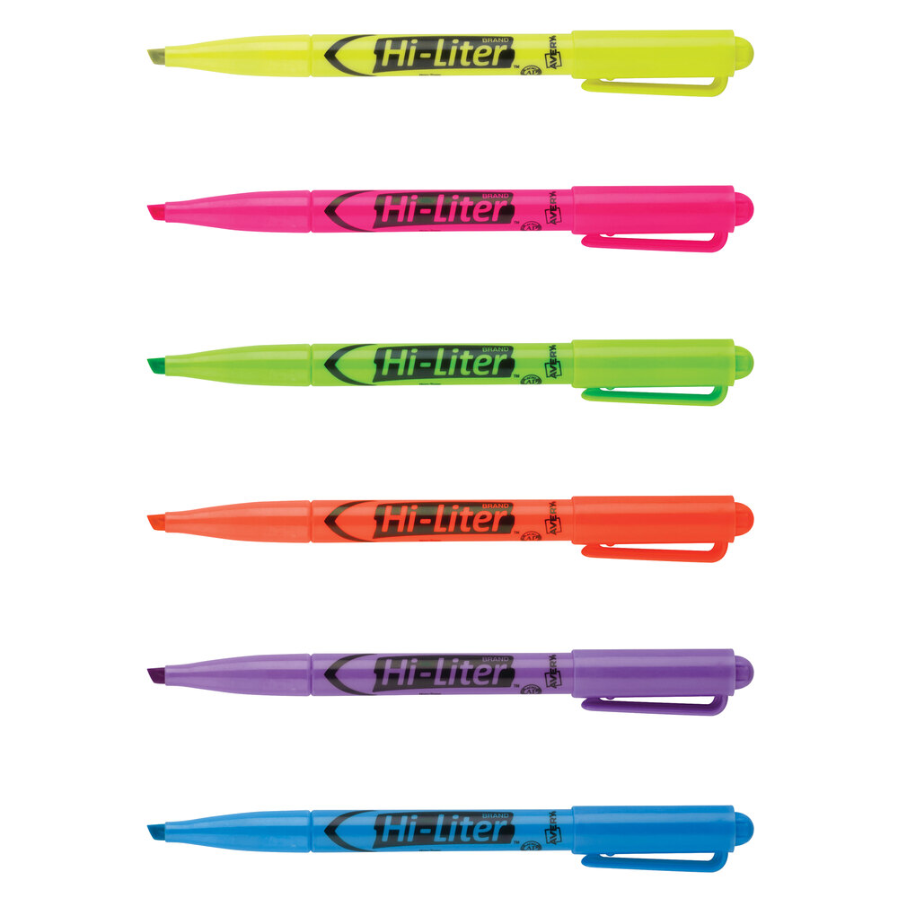 Avery® 23585 Hi-Liter® Assorted Color Chisel Tip Pen Style Highlighter ...