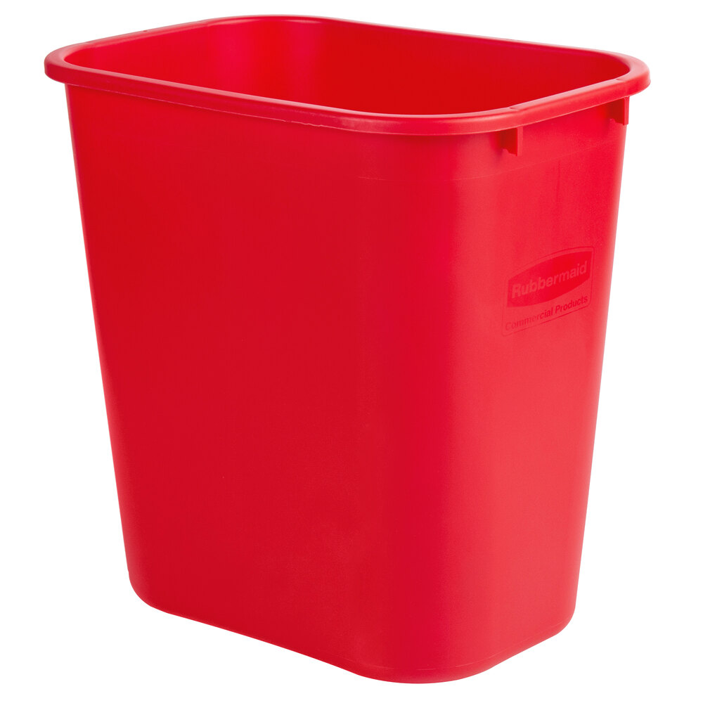 Rubbermaid 2018374 28 Qt. Red Rectangular Wastebasket / Trash Can