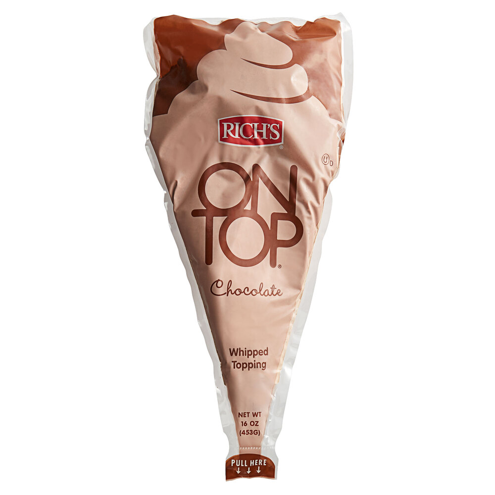 Rich's ON TOP 16 oz. NonDairy Whipped Chocolate Dessert Topping 6/Case