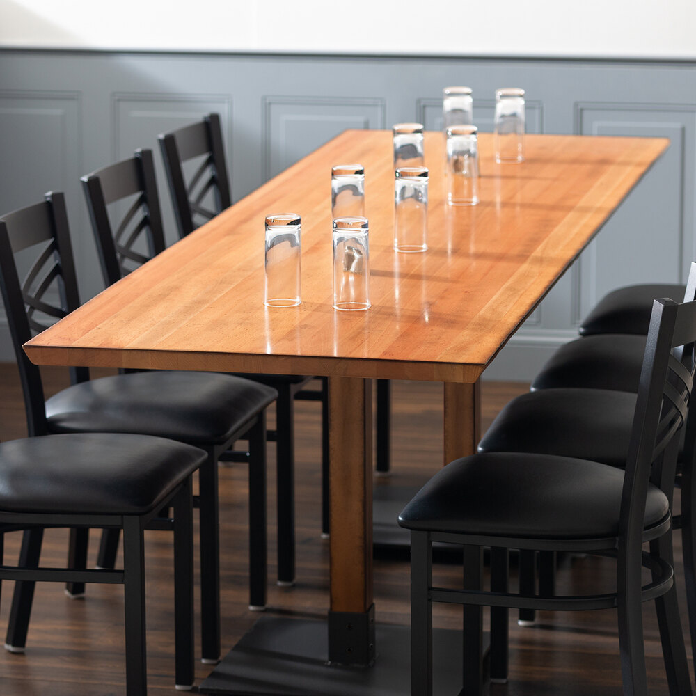 Lancaster Table & Seating 30" x 96" Solid Wood Live Edge Table Top with ...