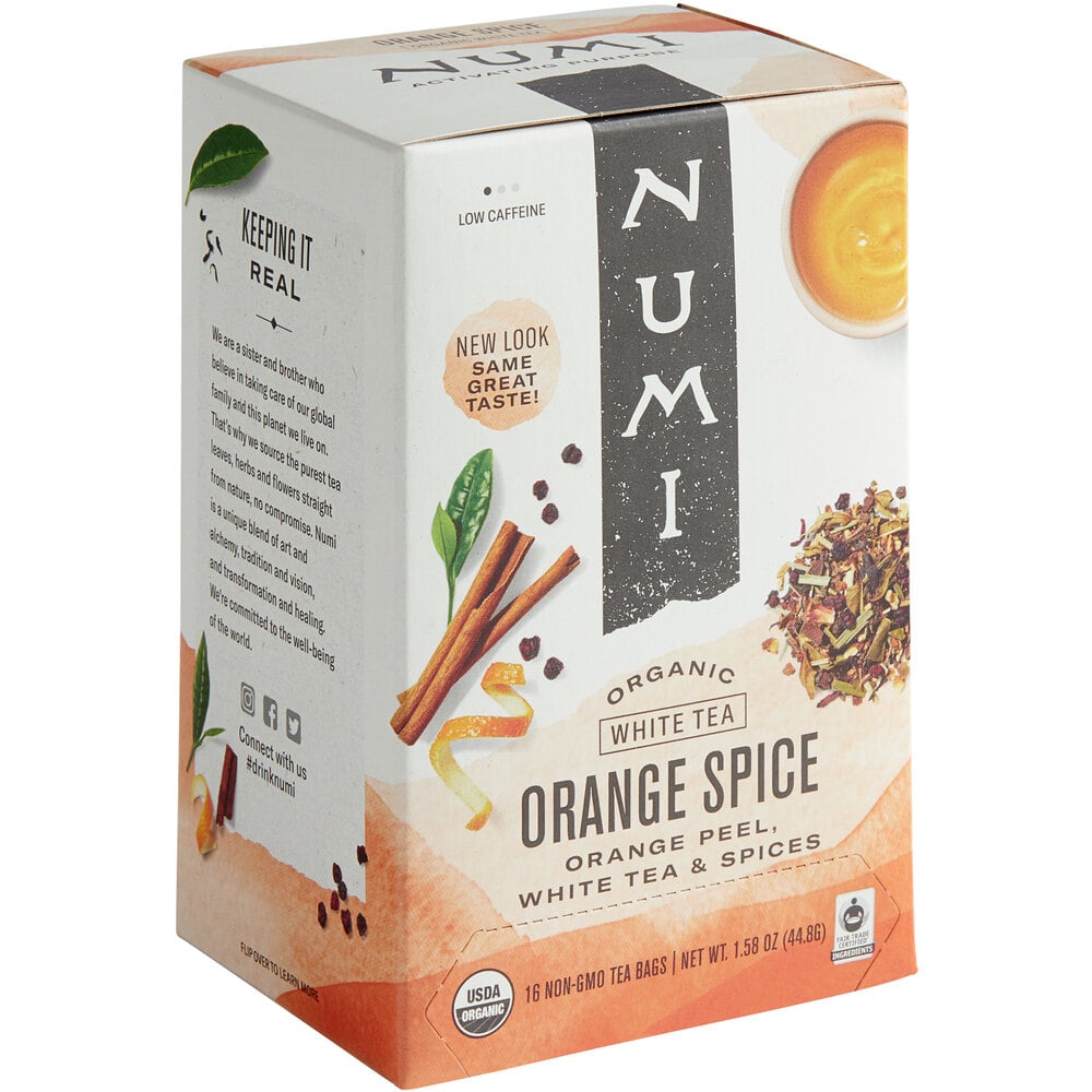 Numi Organic Orange Spice Tea Bags 16/Box