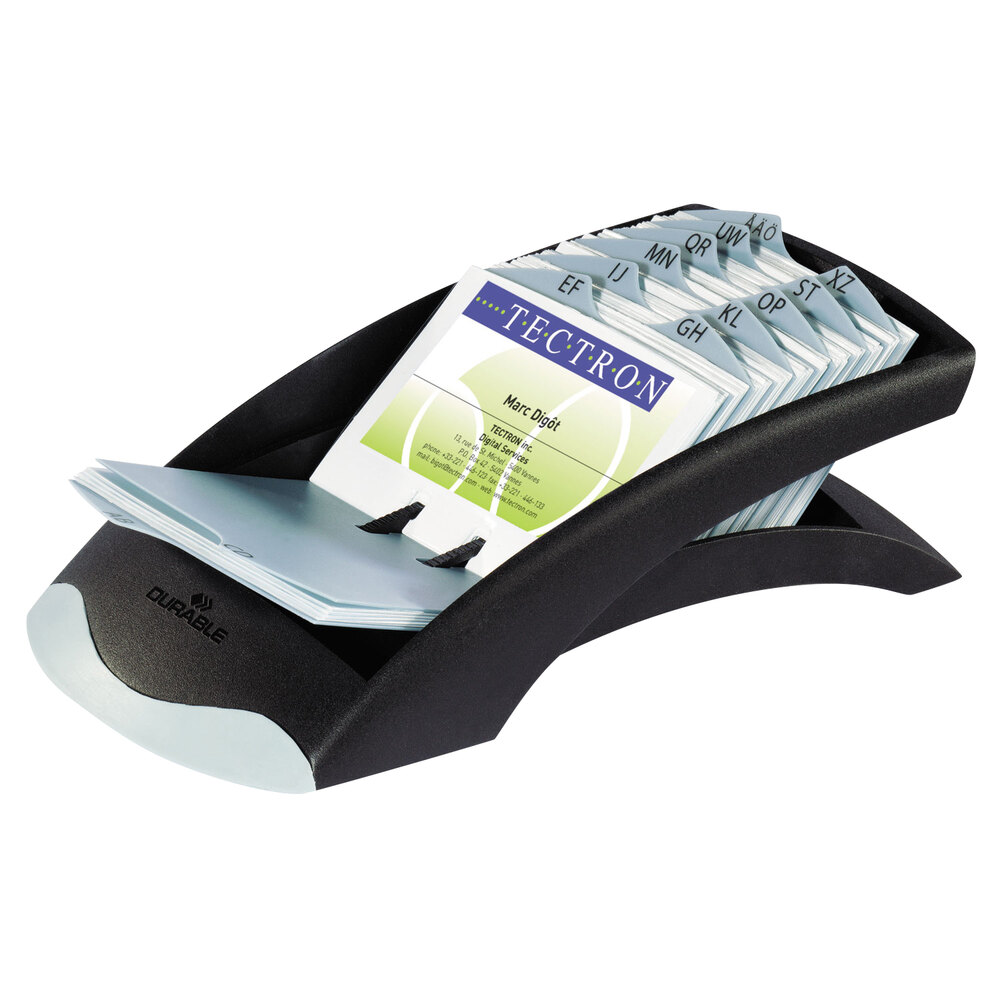 Durable 241301 VISIFIX Graphite / Black 200 Card Business Card File for ...