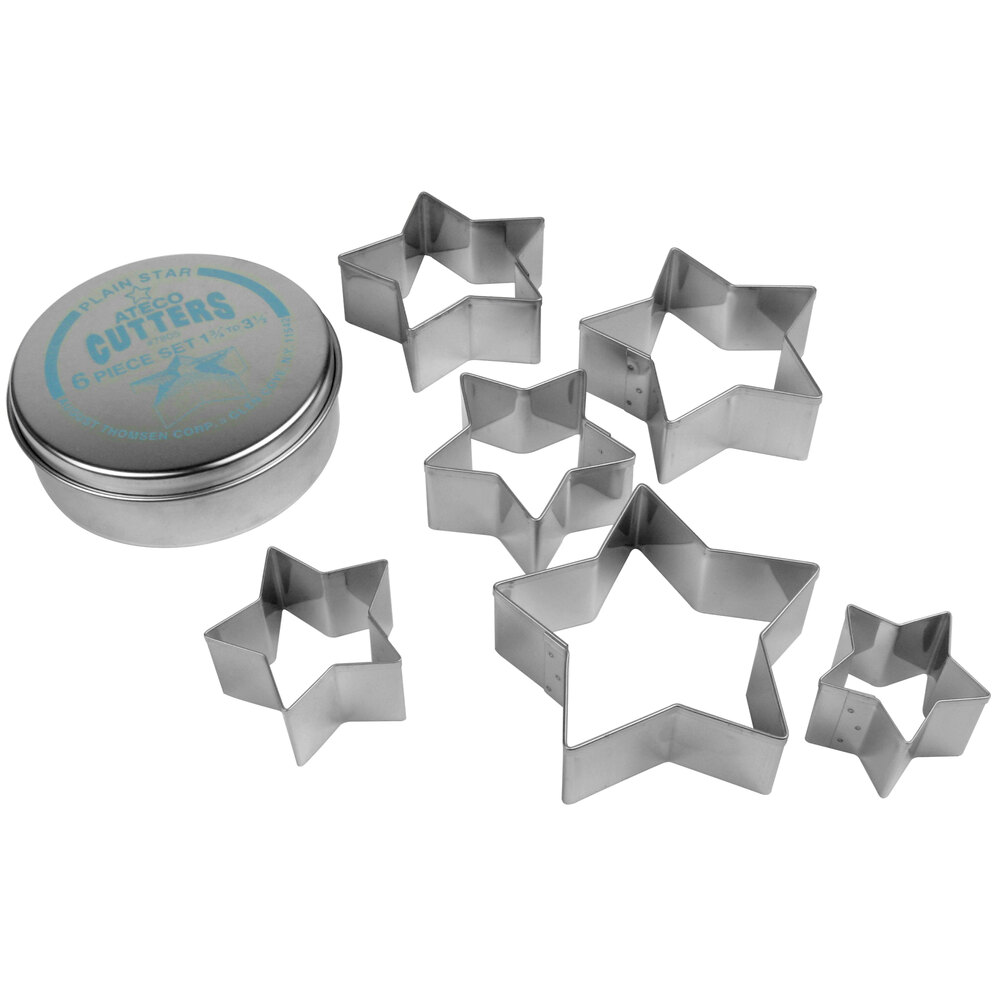 Ateco 7805 6Piece Stainless Steel Plain Star Cutter Set (August Thomsen)
