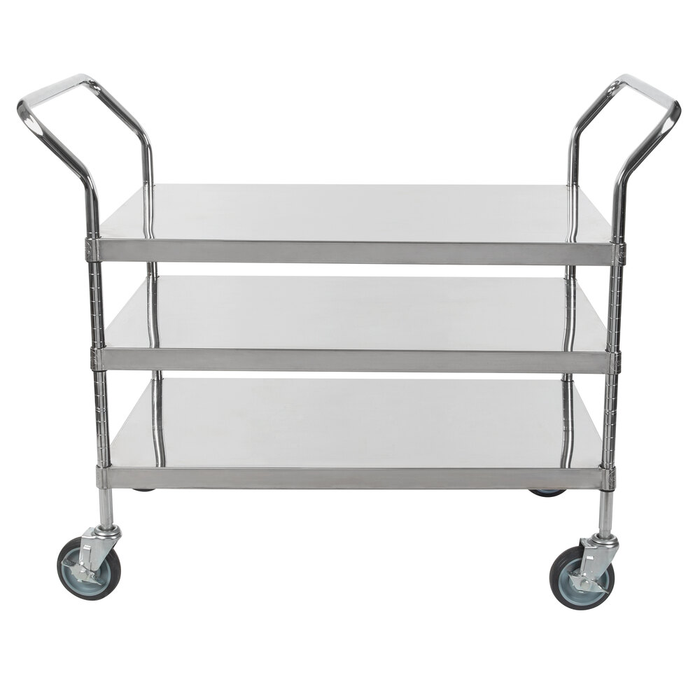 Regency Stainless Steel Three Shelf Utility Cart - 36 inch x 24 inch x 37 inch