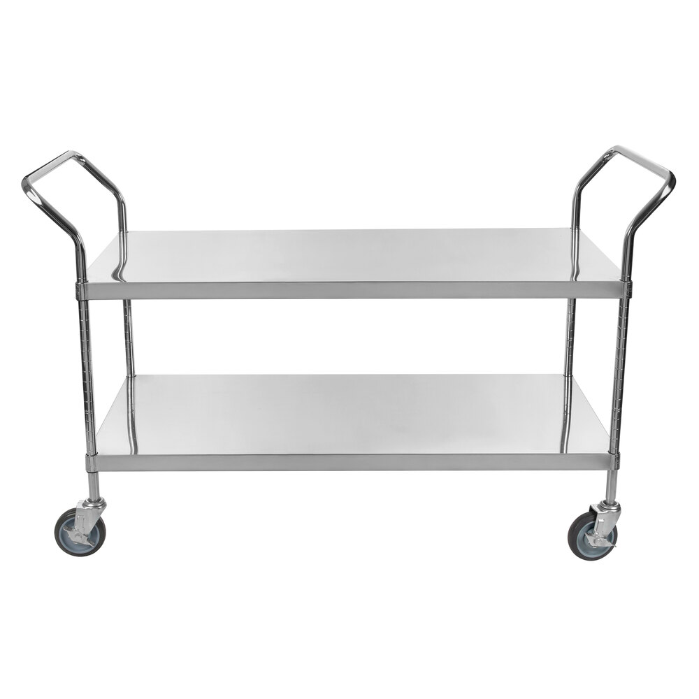 Regency Stainless Steel Two Shelf Utility Cart - 48 inch x 24 inch x 37 inch