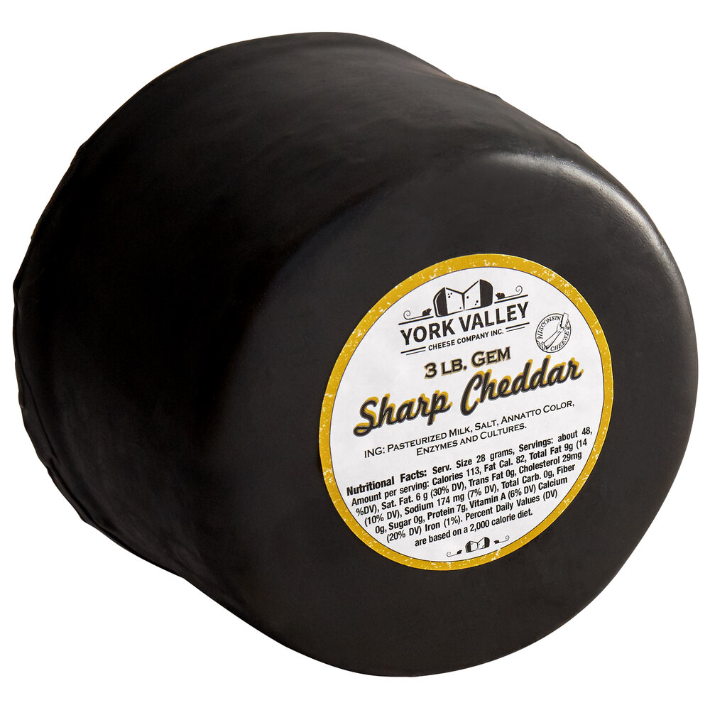 York Valley Cheese Company Druck's 3 lb. Sharp Yellow Cheddar Cheese