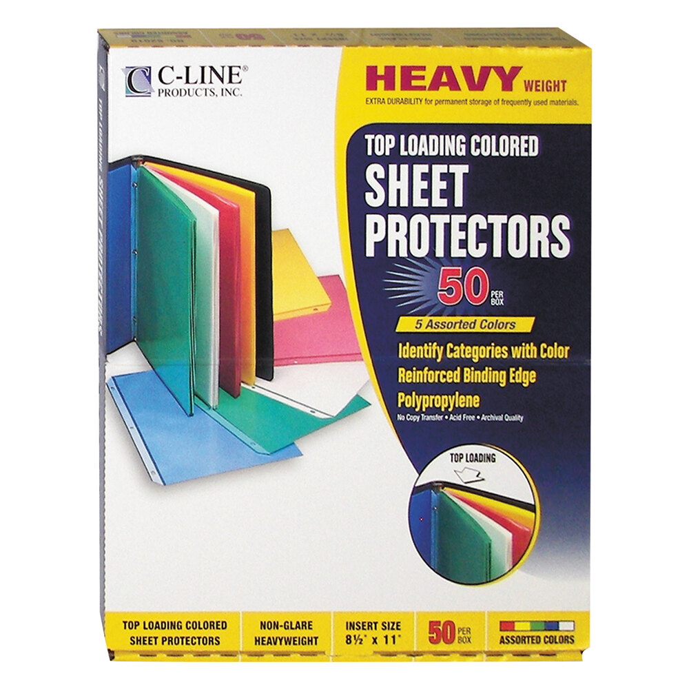 Letter 3.3 Mils Heavy Weight Top Loading With Binder Holes Details about   Sheet Protectors