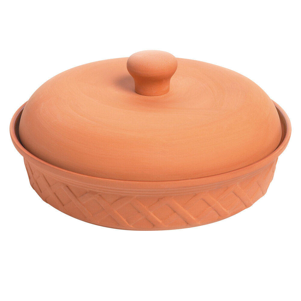 Fox Run 8 1/2" Terra Cotta Ceramic Tortilla Warmer / Garlic Roaster