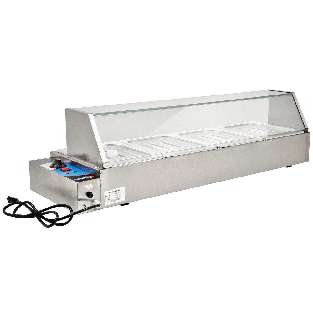 46" Electric Bain Marie Food Warmer with 4 Half Size Wells 1500W, 110V