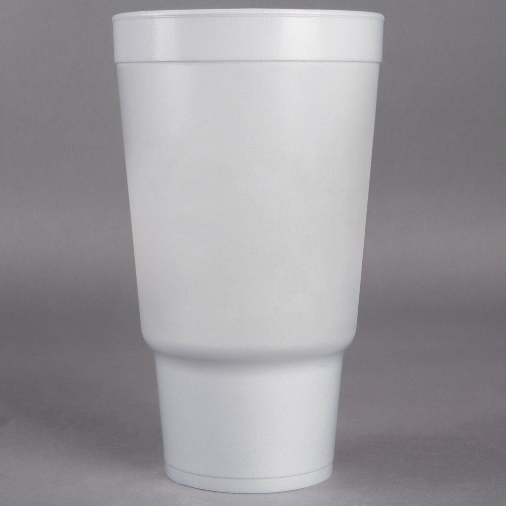 Dart 32AJ20 32 oz. Customizable White Foam Travel Cup