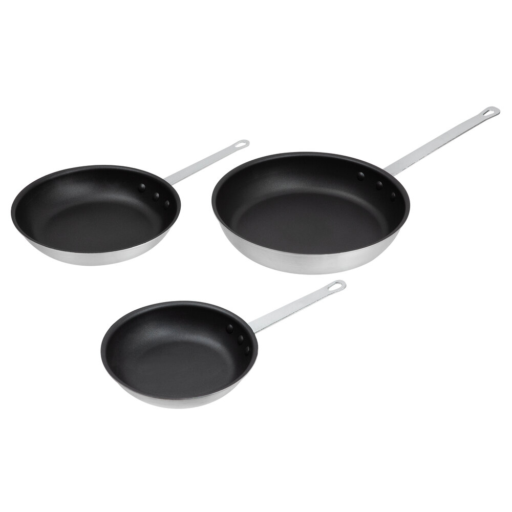 Nonstick Fry Pans Cookware Skillet Set 3 Pack Red 8 10 12 Teflon Frypans 