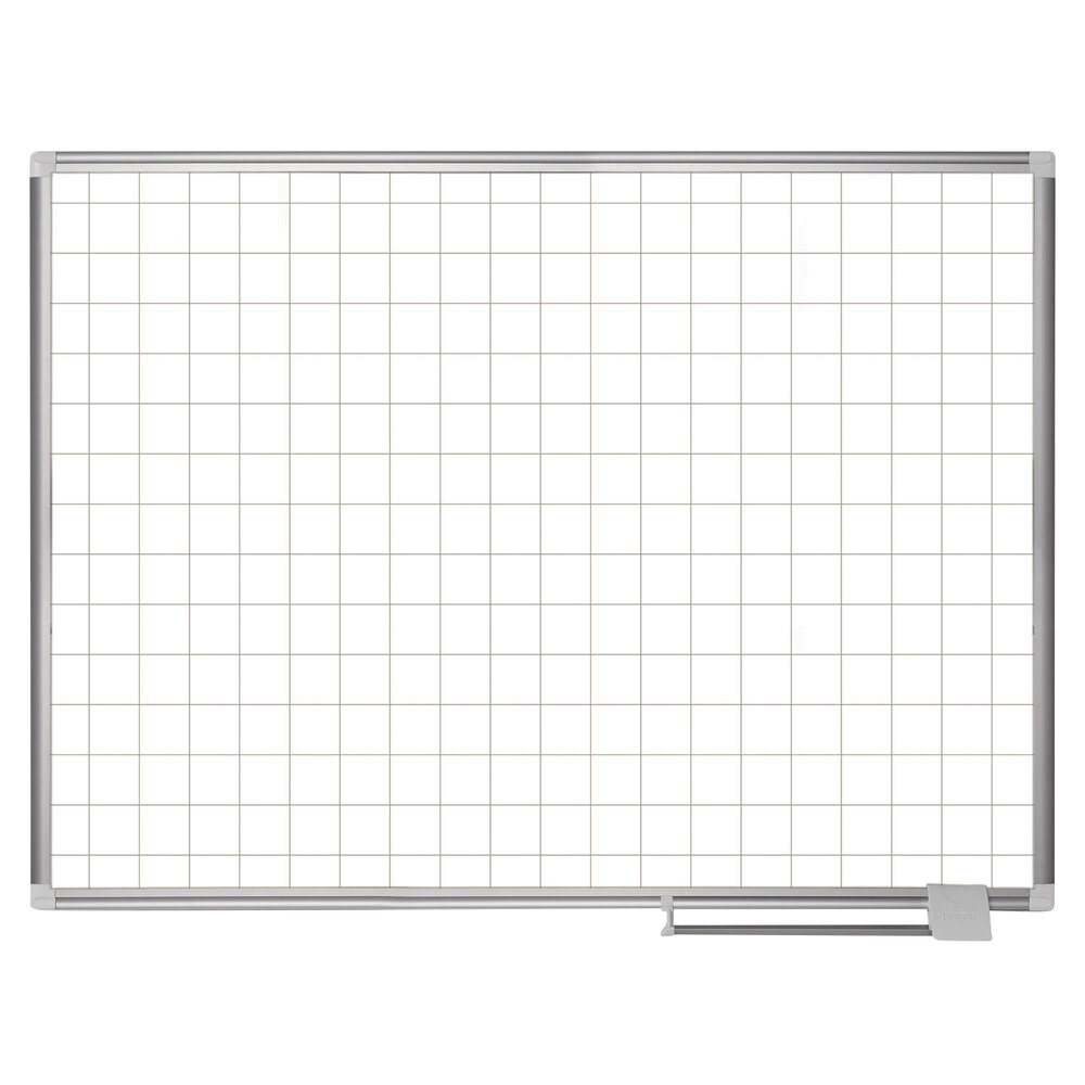 MasterVision CR0895830 36" x 48" White Grid Porcelain Dry Erase