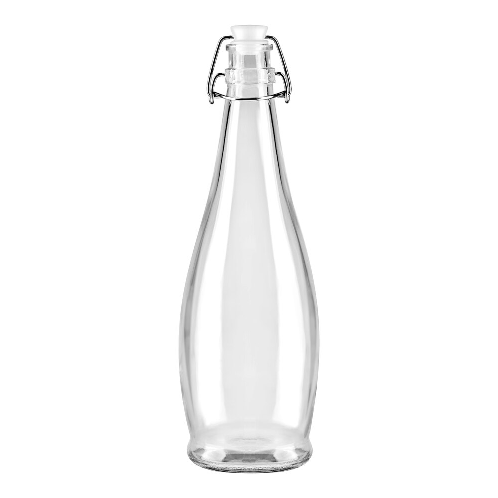 Libbey 109826 34.6 oz. Water Bottle with Clear Wire Bail Lid 6/Case