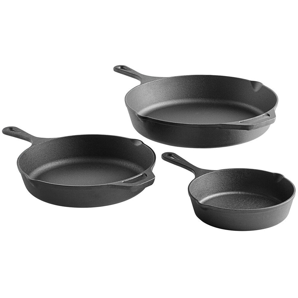3 CAST IRON SKILLET Pre Seasoned 8 10.5 12 Inch Stove Oven Fry Pans Cookware Set 