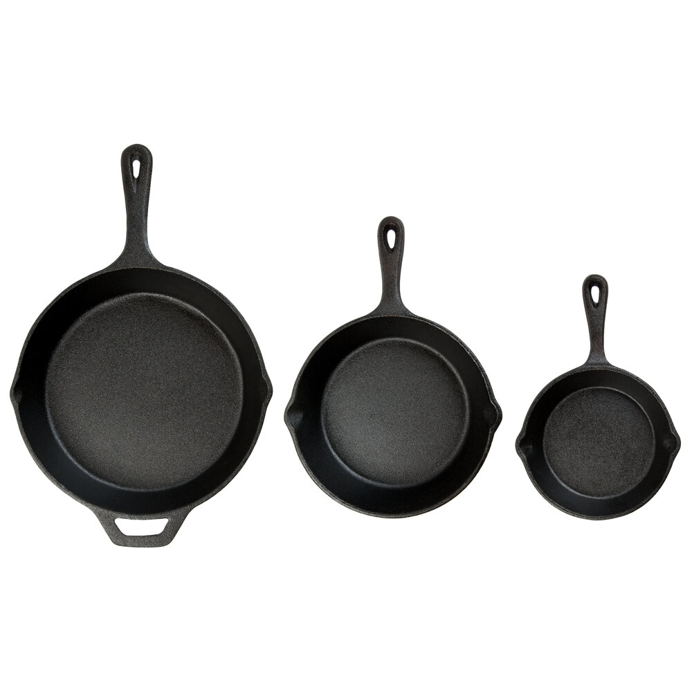 Choice 3Piece PreSeasoned Cast Iron Skillet Set Includes 6 1/2", 8