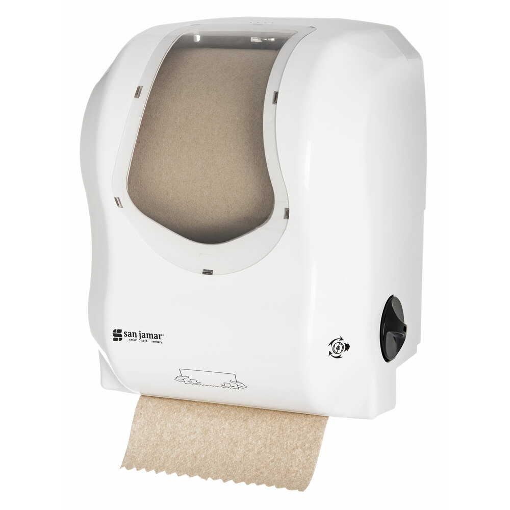 San Jamar T7470WHCL Simplicity Essence Summit White Clear Hands Free