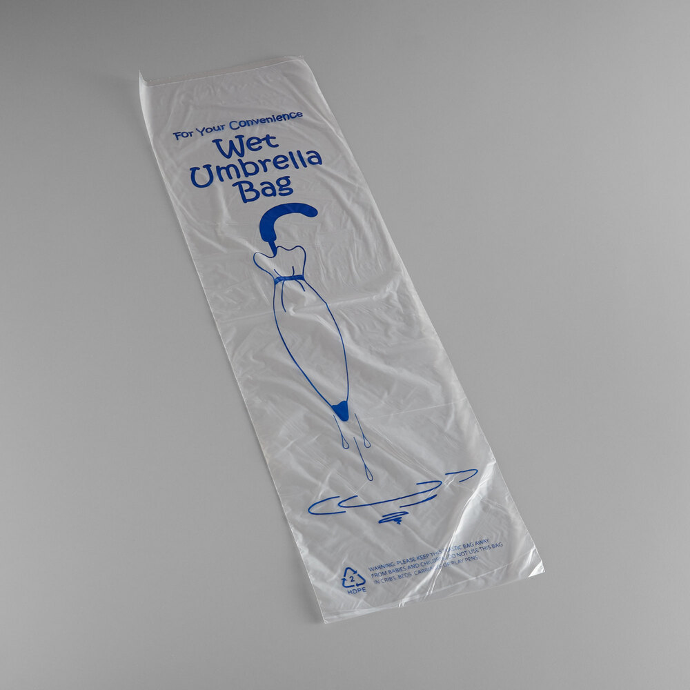 LK Packaging 7" x 24" Medium Printed Wet Umbrella Bag 1000/Case