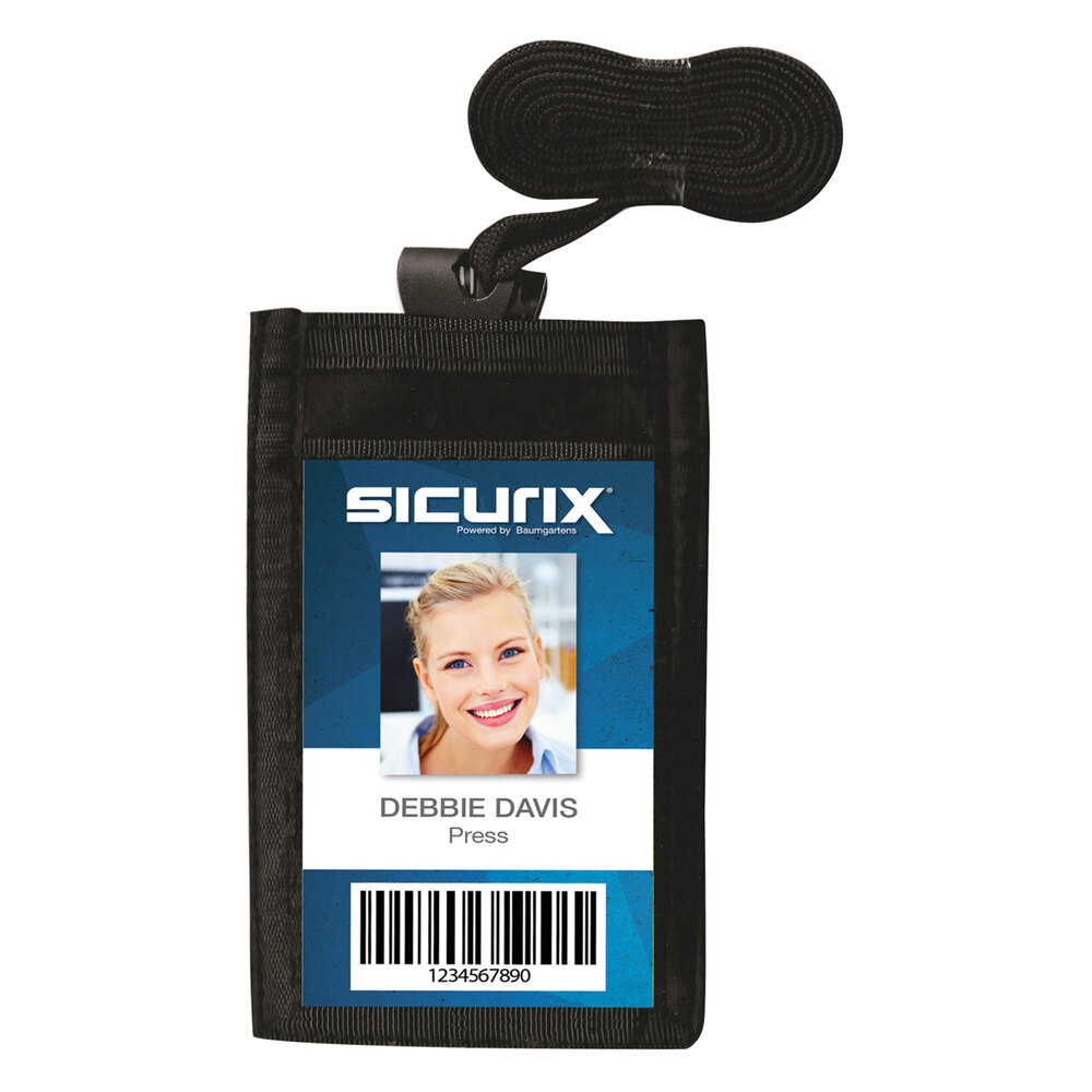 Baumgartens 55120 Sicurix ID Neck Pouch, Vertical, 3 3/4 X 9, Black
