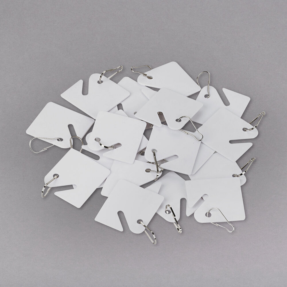 SecurIT 04983 1 5/8" x 1 1/2" White Replacement Slotted Key Tag
