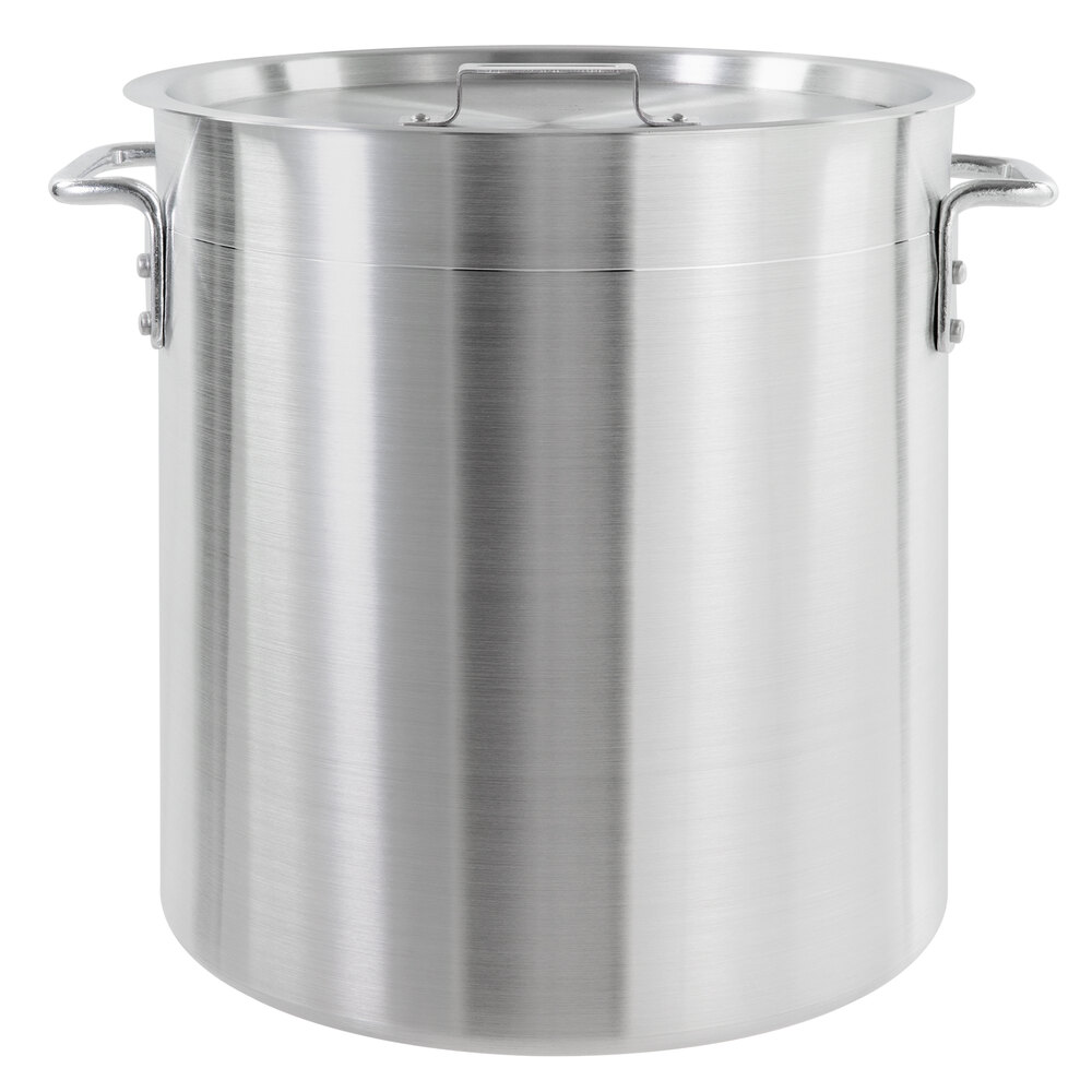 Choice 40 Qt. Standard Weight Aluminum Stock Pot with Cover