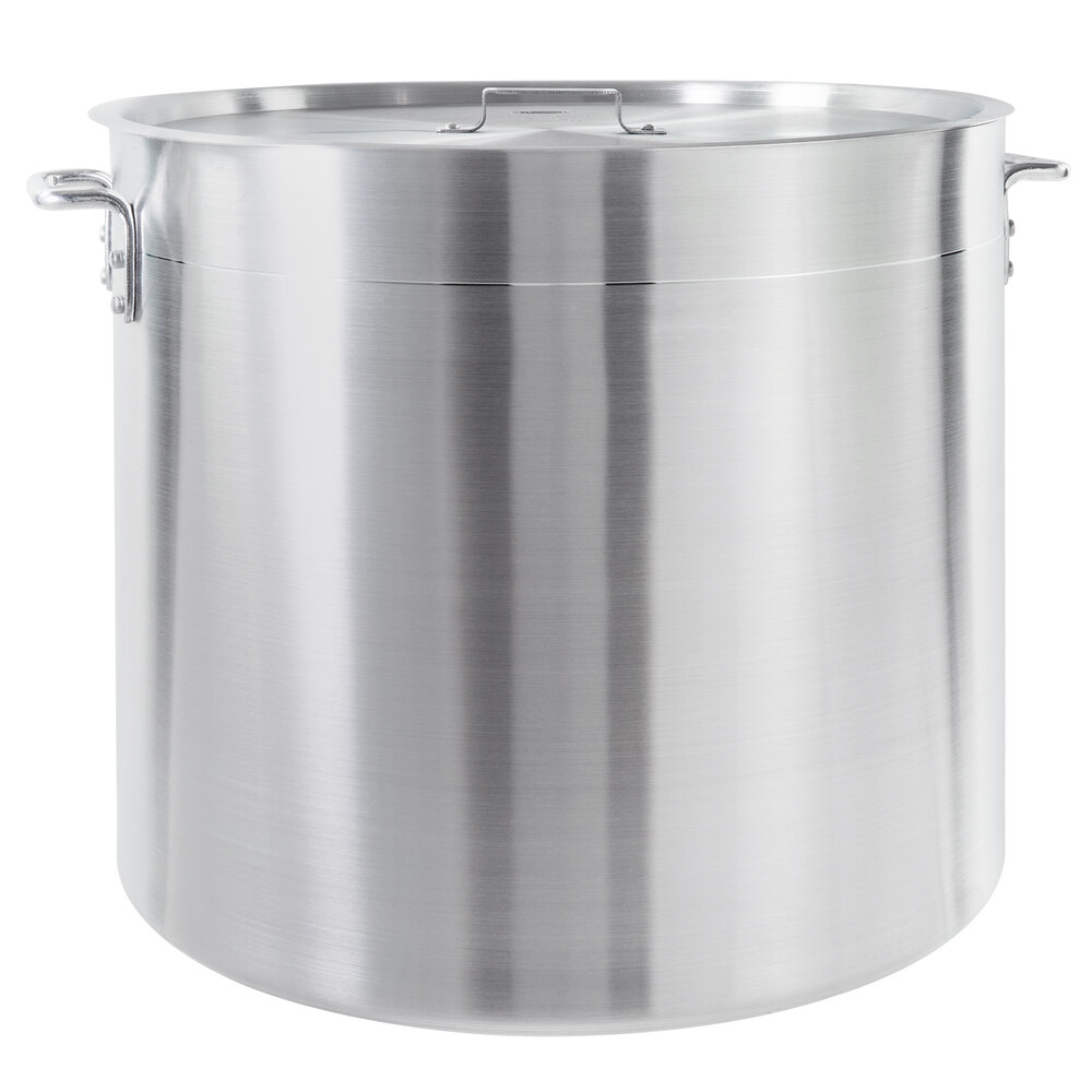 Choice Standard Weight Aluminum Stock Pot with Cover 8 To 100 qt 