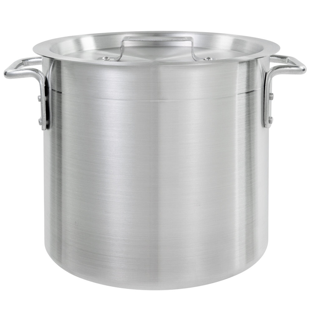Choice 12 Qt. Standard Weight Aluminum Stock Pot with Cover