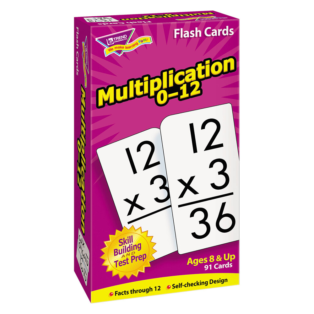 Trend T-53105 3" x 6" Multiplication Flash Cards 0-12