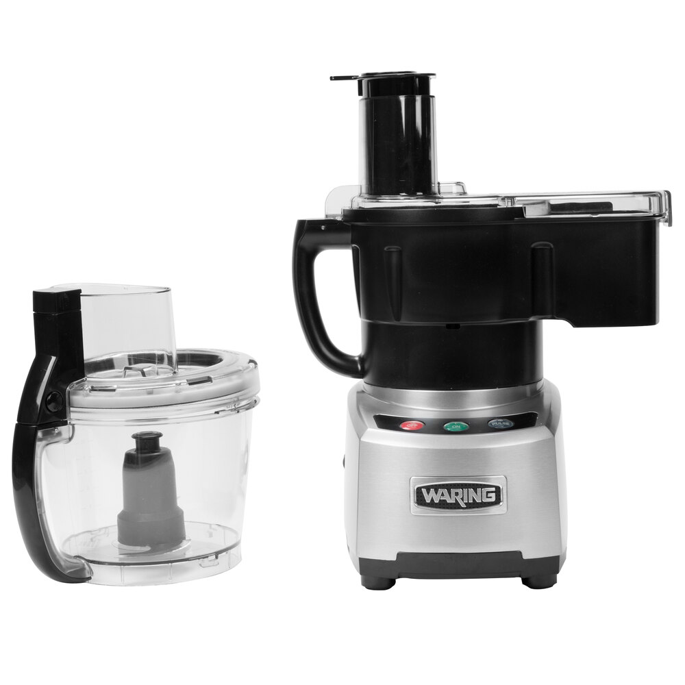 Waring WFP16SC Combination Food Processor with 4 Qt. Clear Bowl, Continuous  Feed Attachment, and 3 Discs 