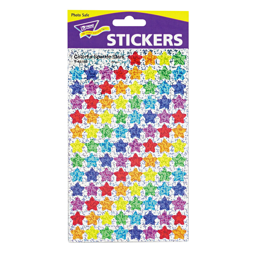 Trend Enterprises Colorful Sparkle Stars superShapes Stickers 400 ct 