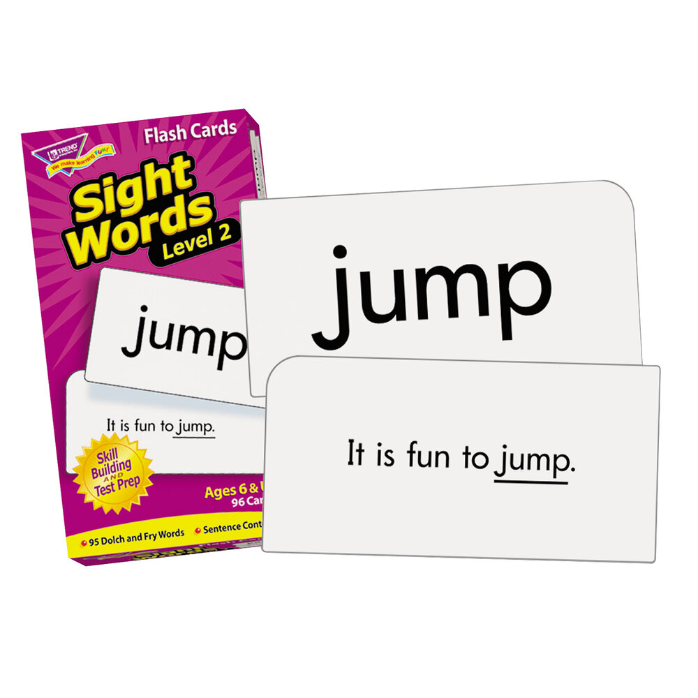 Trend T53018 3" x 6" Sight Words Level 2 Skill Drill Flash Cards - 96/Pack