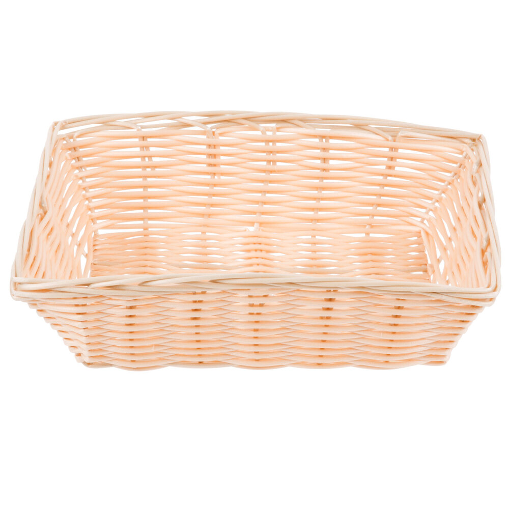 Tablecraft 1172W 9" Rectangular Woven Basket 3/Pack