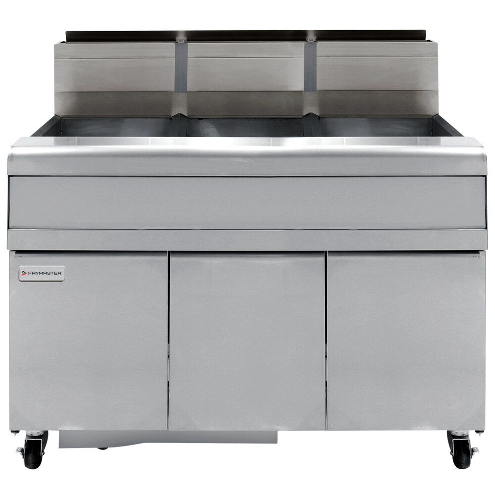 Frymaster FMJ350 50 lb. Liquid Propane Three Unit Floor Fryer with