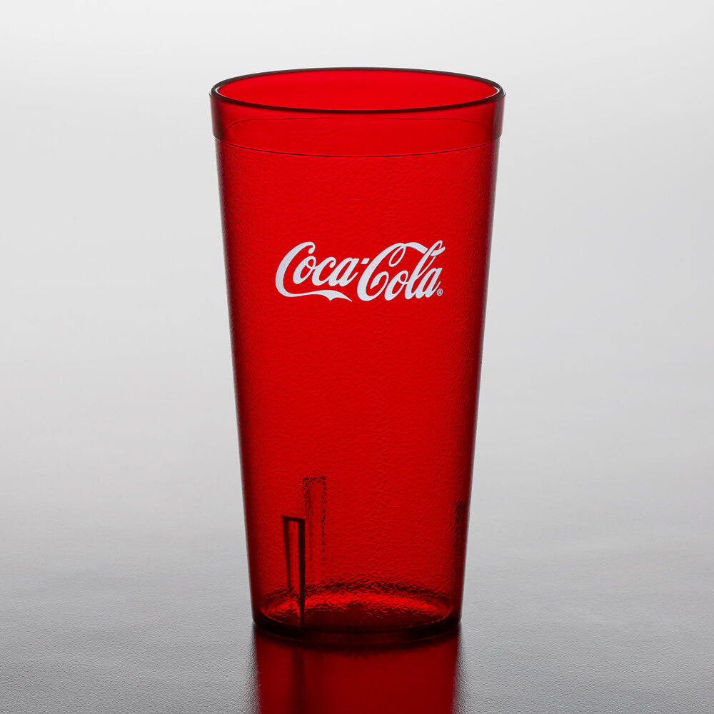 1 Coke Coca Cola Restaurant Red Plastic Tumblers Cups 32 oz Carlisle New 