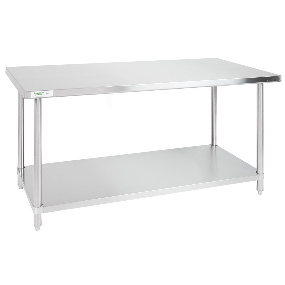 Regency 30 inch x 72 inch 16-Gauge 304 Stainless Steel Commercial Work Table with Undershelf