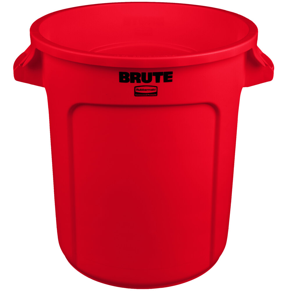 Brute Round Trash Can W/Lid 10 Gal Double Ribbed Based Plastic Garbage Cans 
