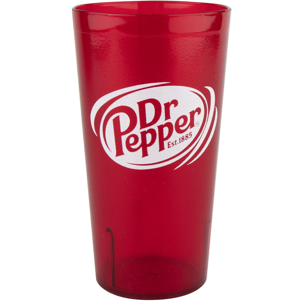 GET 6632RDR Dr. Pepper® Textured 32 oz. Red SAN Plastic Tumbler 72/Case