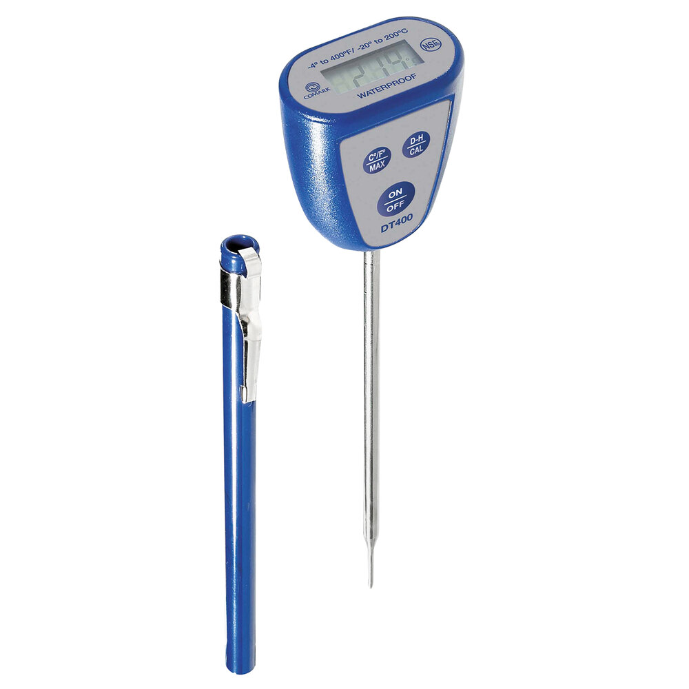 Comark DT400 5" Waterproof Blue Digital Pocket Probe / Dishwasher