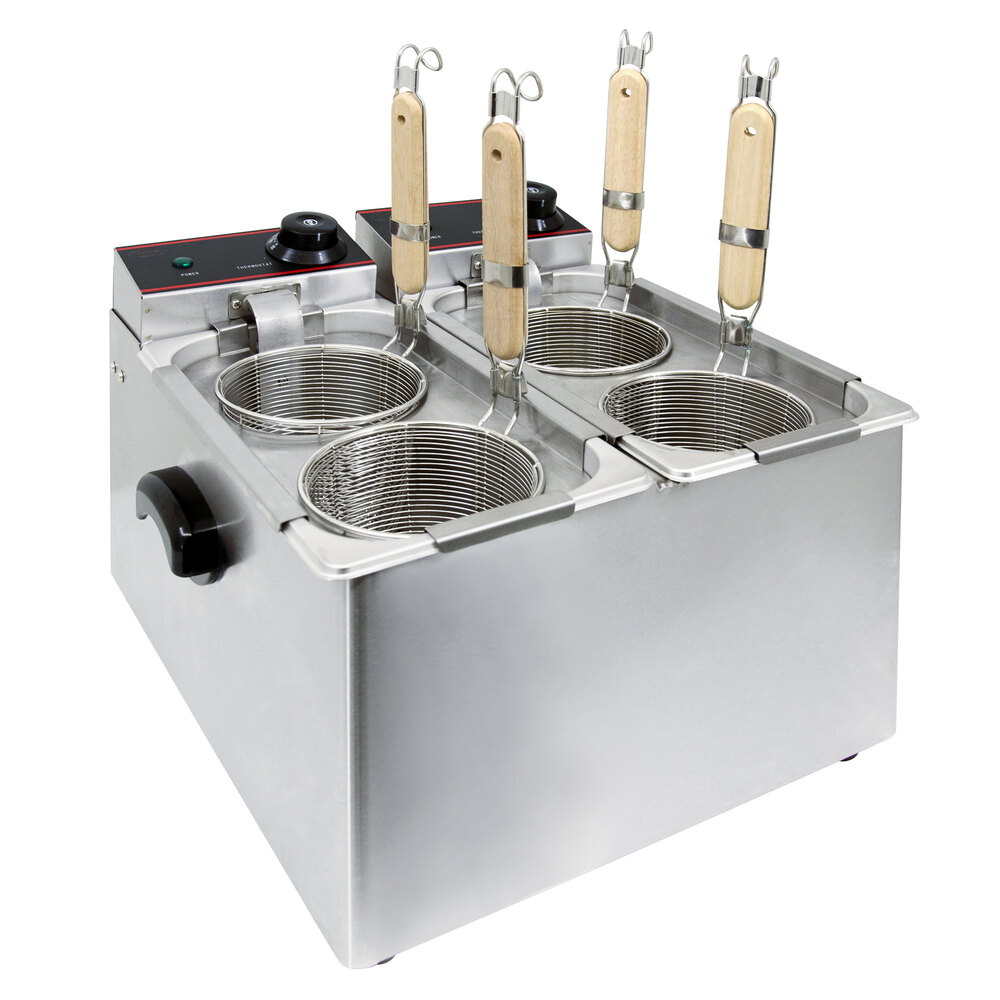 Countertop Double Tank 8 Liter Electric Pasta Cooker 120V, 2400W