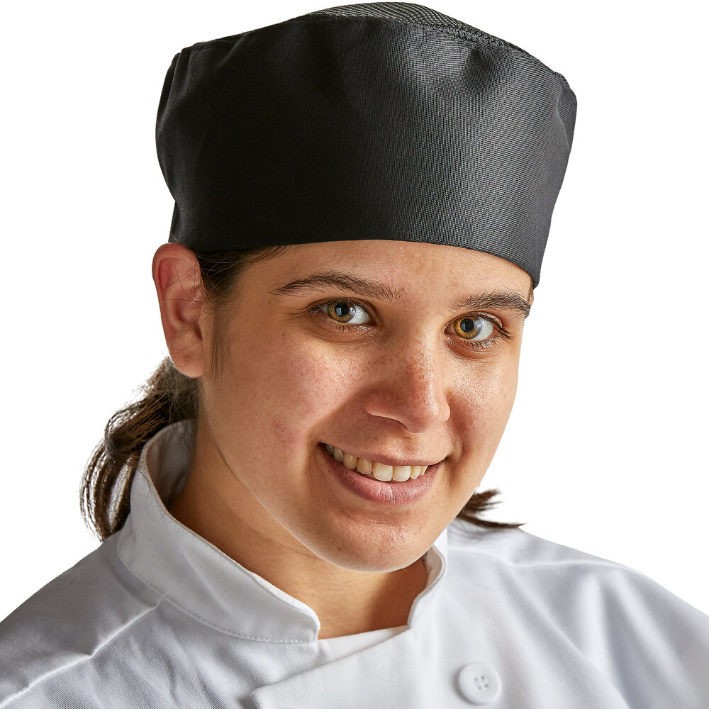 Home & Kitchen Features Chefs Hat Breathable Mesh Top Skull Cap,Chat Black Size 