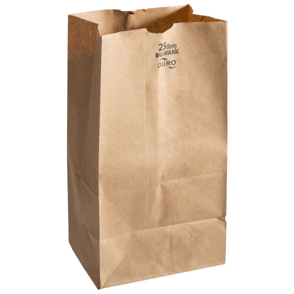 thumbnail image 2 of Zoro Select 18428 Grocery Bag Flat Bottom 25 Lb Shorty Brown Kraft Paper Pk500 2 of 3