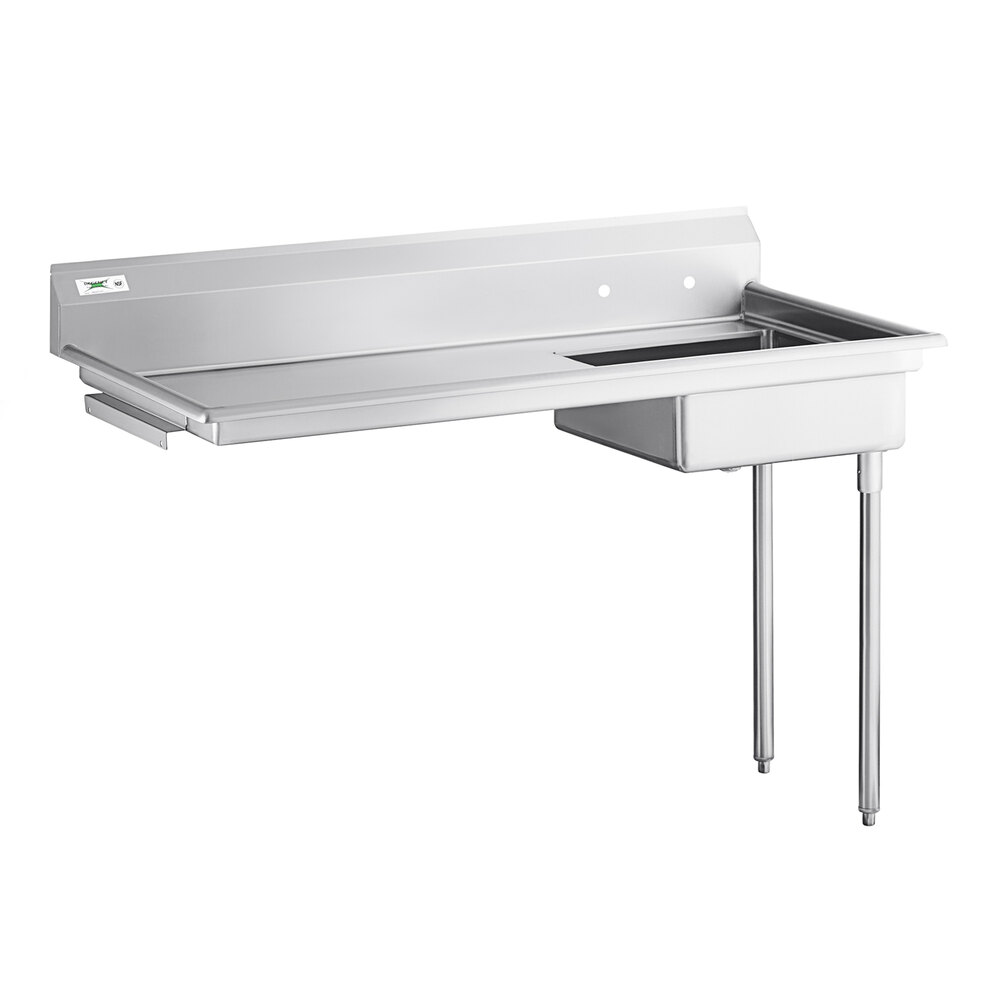 Regency 60 inch 16-Gauge Stainless Steel Soiled / Dirty Undercounter Dishtable - Right Drainboard