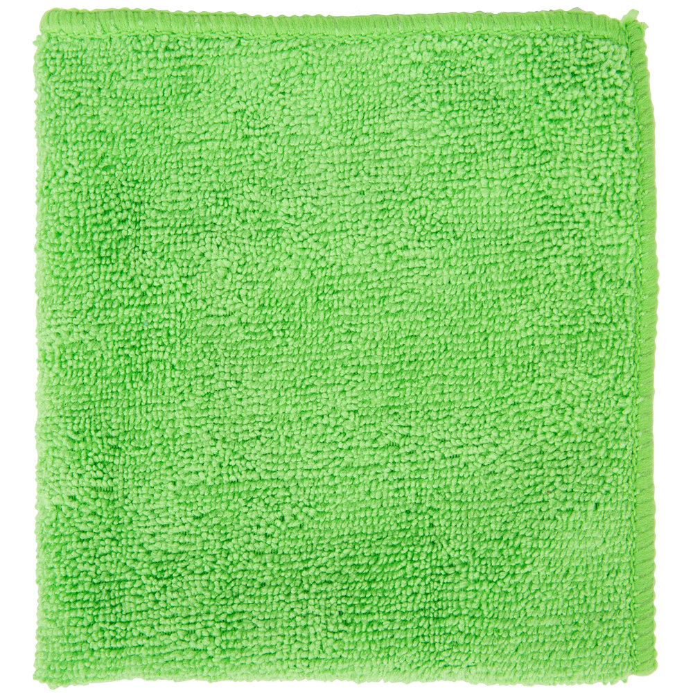 12" x 12" Green Microfiber Cleaning Cloth 12/Pack