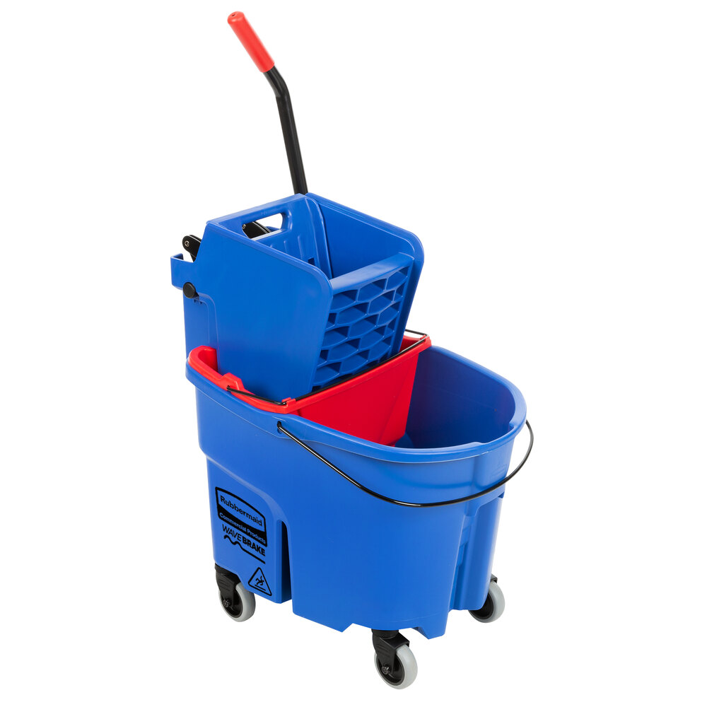 Rubbermaid WaveBrake® 35 Qt. Blue Mop Bucket with Side Press Wringer