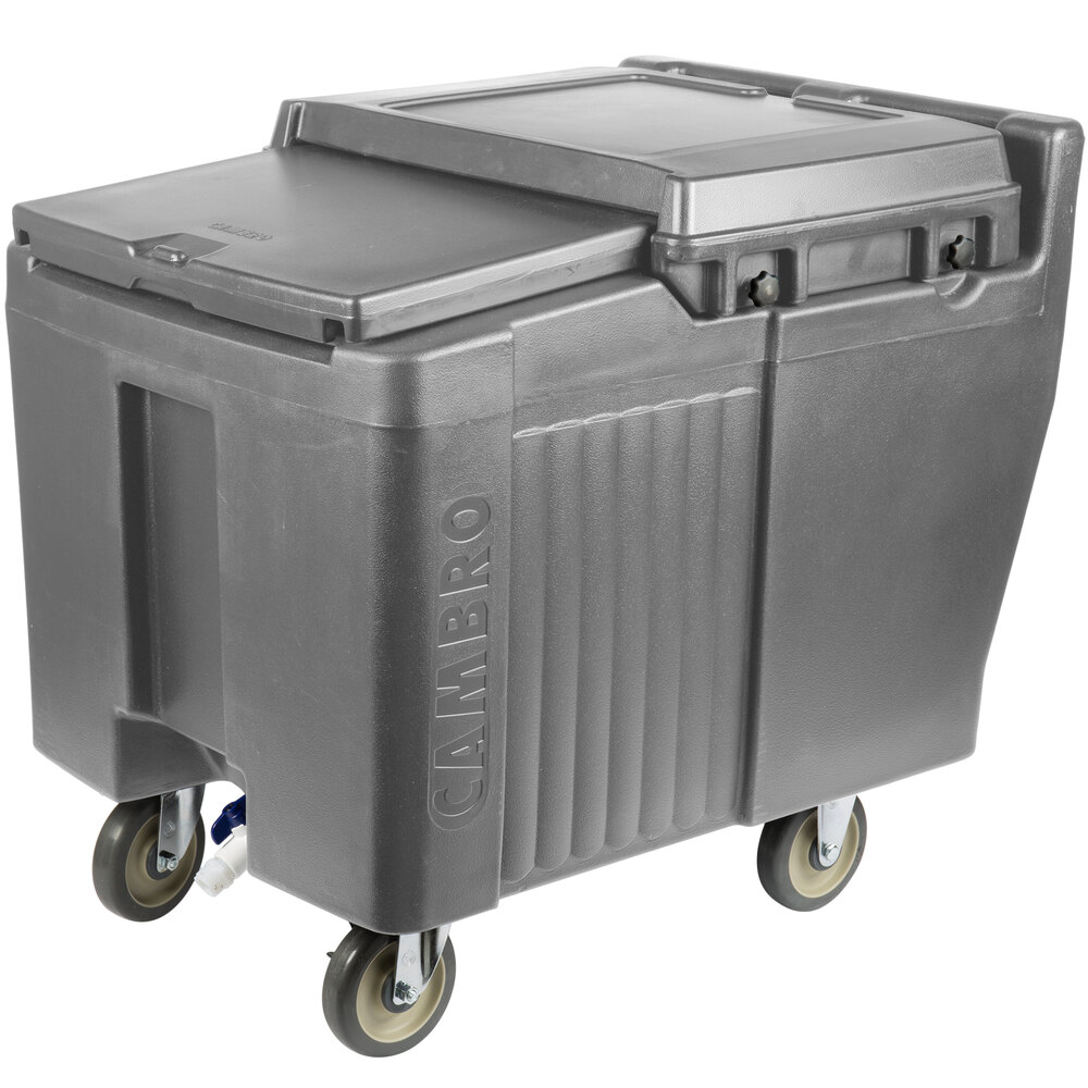 Cambro ICS125L191 SlidingLid™ Granite Gray Mobile Ice Bin 125 lb