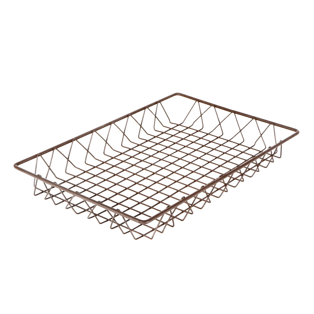 Delfin WBK1812PC65 Simply Steel 18" x 12" x 2" Rust Wire Bakery Basket