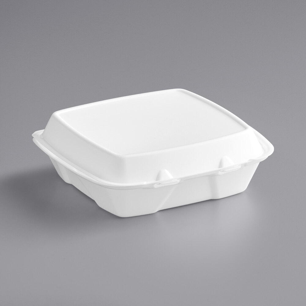 Dart 90HTPF1R 9" x 9" x 3" White Foam Square Take Out Container with