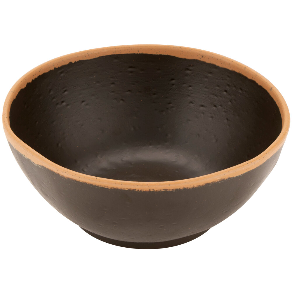 GET B303BR Pottery Market 1 Qt. Matte Brown Melamine Salad Bowl 12/Pack