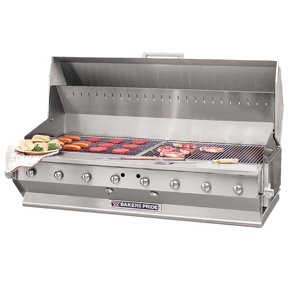 Bakers Pride CBBQ60SBI Natural Gas 60" Ultimate BuiltIn Gas Outdoor Charbroiler with Grill Cover