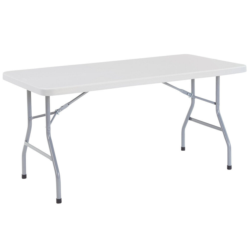 National Public Seating 60 Heavy Duty Round Folding Table Speckled Grey 1000 lbs Capacity 